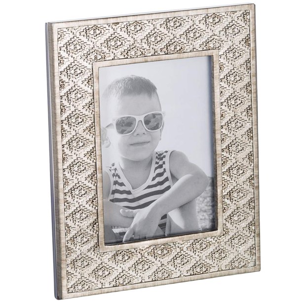 Marco de fotos Dublin de 5 x 7 – para colgar en la pared y mesa o escritorio con parte delantera de cristal de alta definición y parte trasera de caballete, pegatinas decorativas para decoración de do