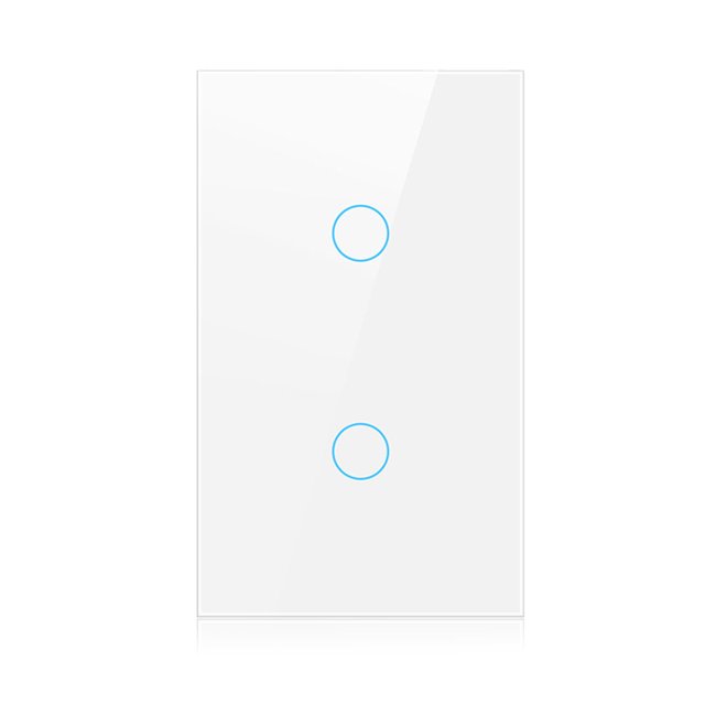 Bearachild Interruptor táctil Tuya WiFi de EE. UU. Botón de sensor inalámbrico Interruptores de panel de vidrio templado Reemplazo para oficina Hotel Type2 NO2 Bearachild HA011540-03B