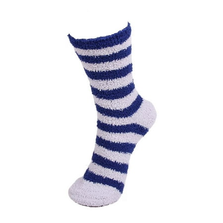

BambooMN Fuzzy Team Spirit Socks - Striped Grey/Blue - 4 pr