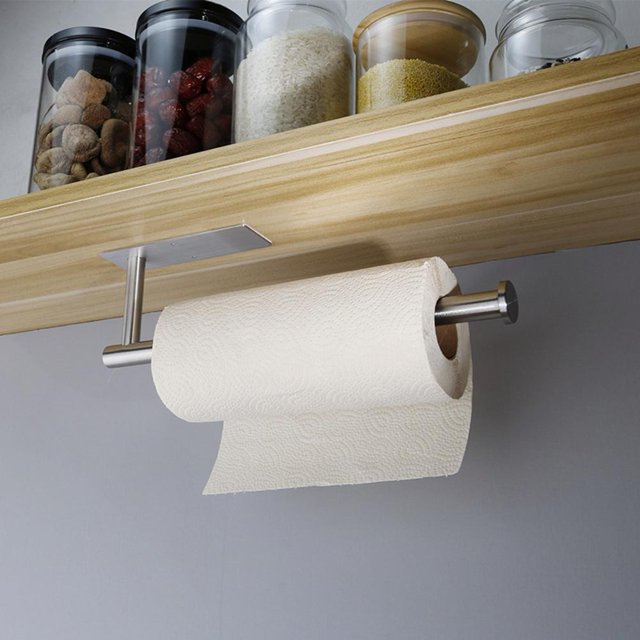 Toallero Papel debajo del gabinete Soportes de papel adhesivo Montaje en pared