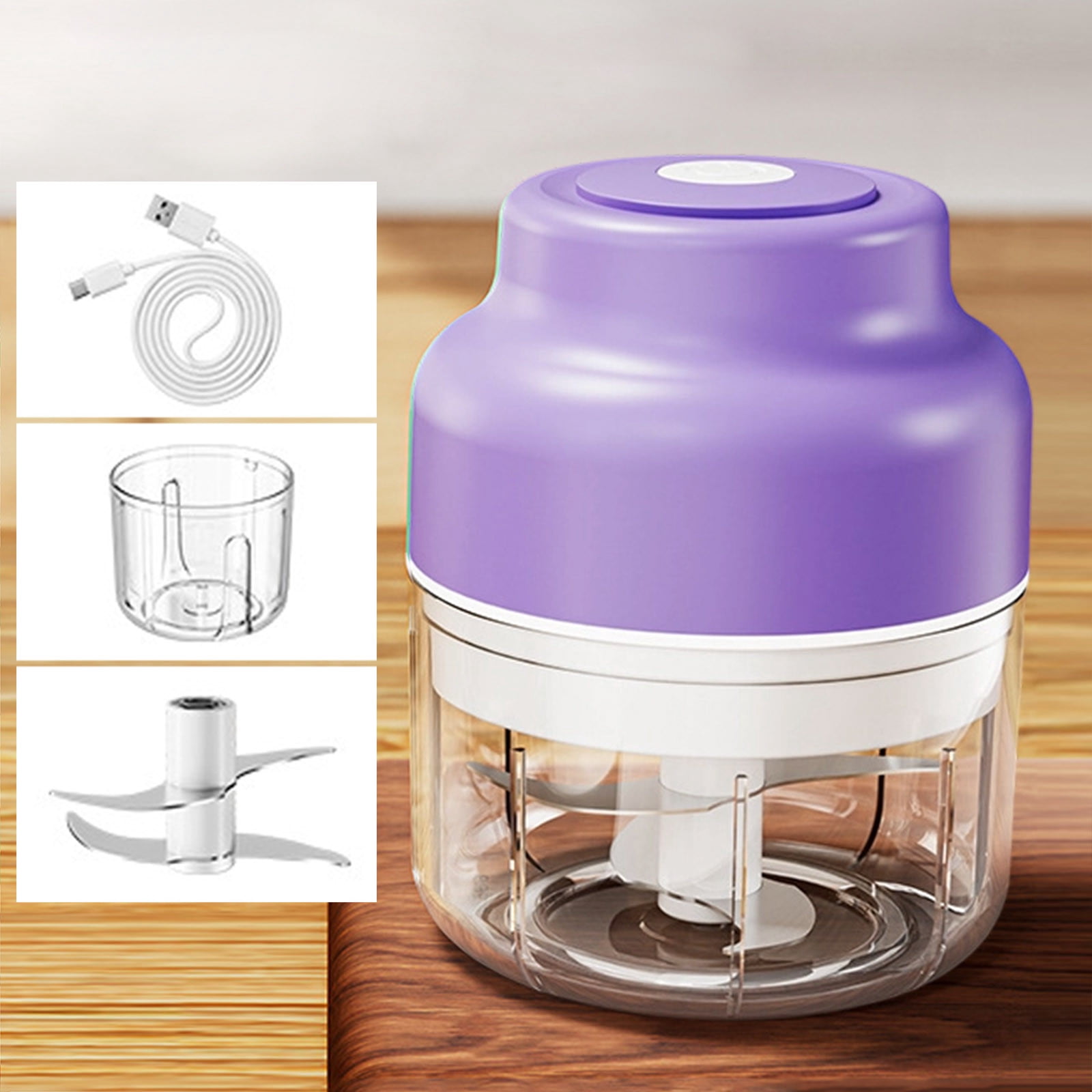 Electric Mini Food Chopper & Garlic Grinder, USB Rechargeable, 350ML Powerful Vegetable Chopper for Onion, Ginger, Chili, Portable Meat Mincer, Small Food Processor