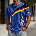 thumbnail image 2 of Soccer Cup 2026 Jersey for Men, Crew Neck Short Sleeve Deutschland Brushstroke Graphic Tee with Waffle Knit Texture - Moisture-Wicking Athletic Top for Match Day & Gym Blue XXL, 2 of 7