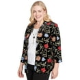 thumbnail image 3 of Alfred Dunner Womens Rich Velvet Floral Two In One Top With Necklace, 3 of 4