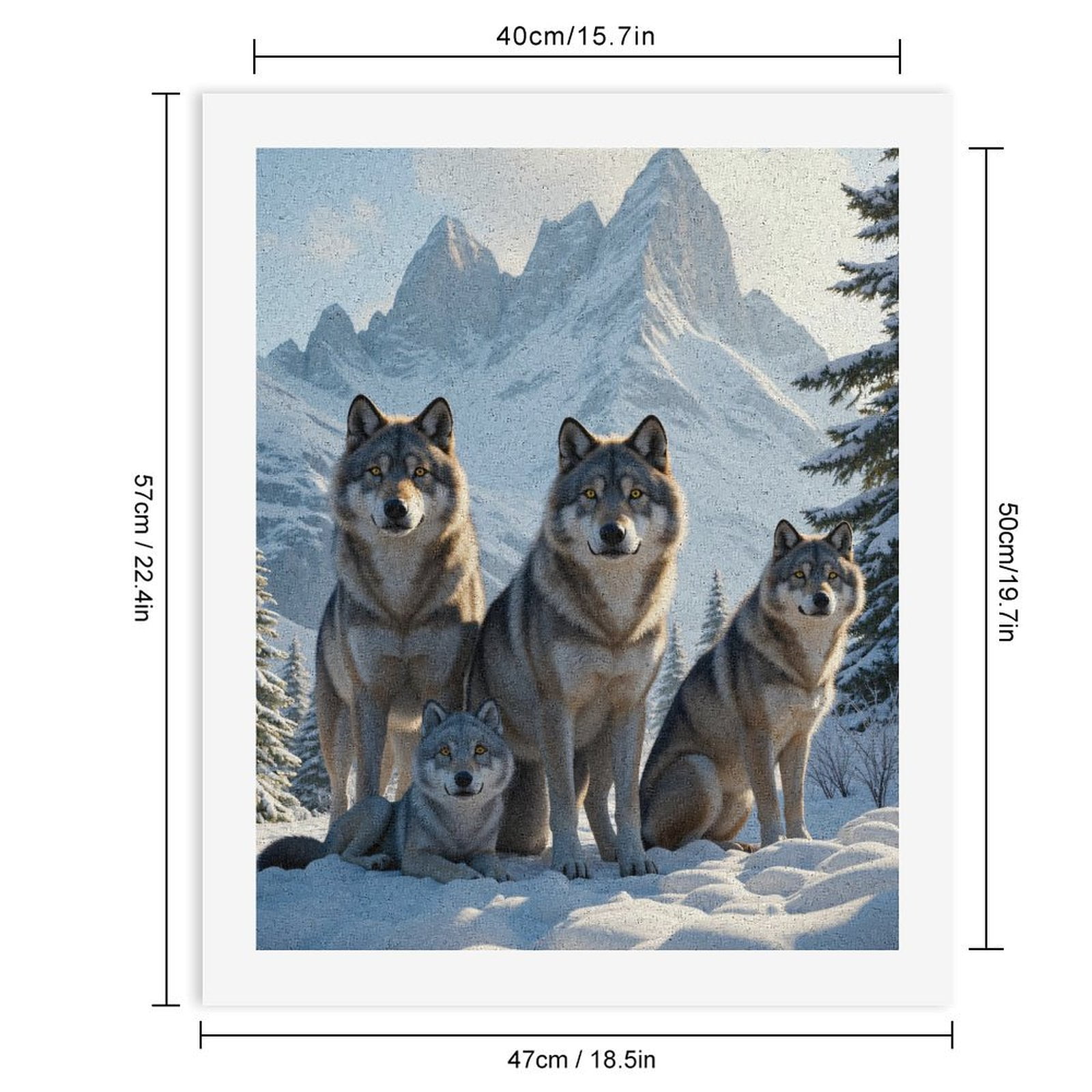Paint by Numbers Kit for Adults, Wolf Pack Snowy Mountain Scenery Paint by Numbers, Easy Paint by Numbers Kit for Adults Beginner, DIY Adult Paint by Number Kits on Canvas, Home Decor