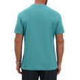 thumbnail image 3 of INSPIRE CHIC Men's Henley Shirt Breathable Short Sleeve Button Down T-Shirts M Light Blue, 3 of 6