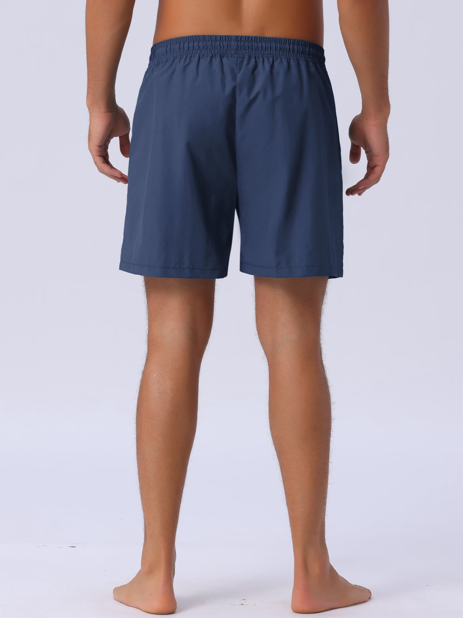 DARING DIVA Men's Elastic Waist Drawstring Mesh Lining Beach Shorts 36 Dark Blue