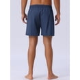 thumbnail image 3 of DARING DIVA Men's Elastic Waist Drawstring Mesh Lining Beach Shorts 34 Dark Blue, 3 of 6