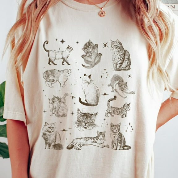 Sam Soft Retro Comfort Cats T-shirt, Faded Cat Shirt, Aesthetic Women , Cat Lover Gift, Cat Graphic Tee, Trendy Cat Mom OutfitFull Size S-5XL