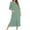 Green1, variant on AherBiu Womens Zipper Robe 3/4 Sleeves Nightgown Loungewear Dress Sleepwear Housecoat Long Bathrobe with Pockets