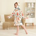 thumbnail image 4 of FORMRS Niños Bathrobe Unisex Hooded Robe Soft Plush Pajamas Sleepwear, Size 2-3T, Red Autumn Leaves, 4 of 7