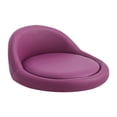 thumbnail image 1 of Taburete redondo para silla, repuesto de asiento, cómodo accesorio de cocina con respaldo bajo, fácil de limpiar, de cuero PU Púrpura, 1 of 8