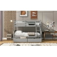 thumbnail image 4 of Twin over Full Bunk Bed with Ladder, Two Storage Drawers, Safety Guardrail, Gray, 4 of 13