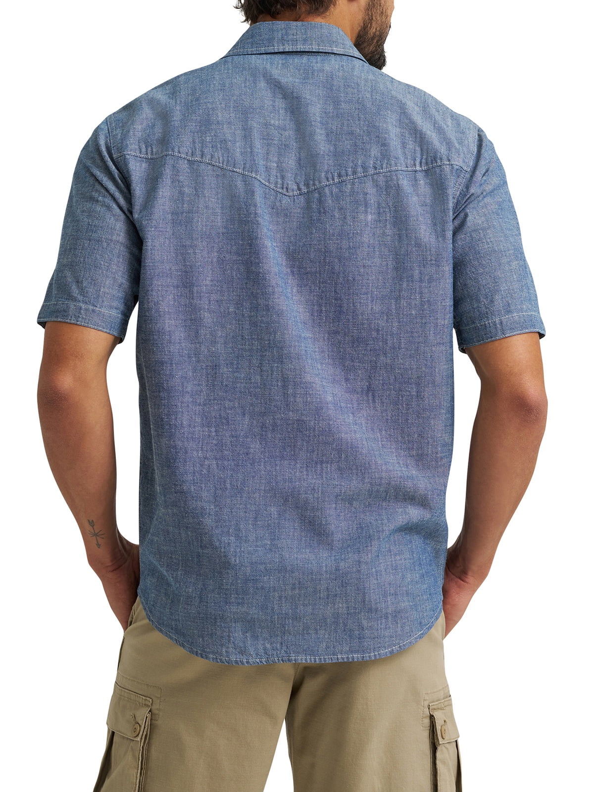 Wrangler® Men's Short Sleeve Denim Chambray Shirt