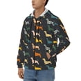 thumbnail image 3 of Honeii Plaid Dachshund Print Hoodies for Men, Pullover & Full Zip, Breathable Zip up Hoodie, Sweatshirt-Small, 3 of 5