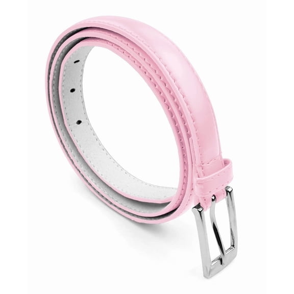 Belle Donne - Women's Leather Skinny Hip or Waist Dress Belt -Light Pink-L