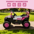 thumbnail image 7 of Xuanlur 12V 4.5AH Ride on UTV for Kids, Electric Car w/Parents Control & App Control, 25W*2 Motors Battery Powered w/Slow Start, Swing Function, Lights, Music, Ride on Toy for Kids Aged 3-6, Pink, 7 of 7