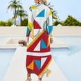 thumbnail image 2 of Geometric abstract pattern Bauhaus style. Long Sleeved Shirt Dress dress korean style evening dress woman, 2 of 6