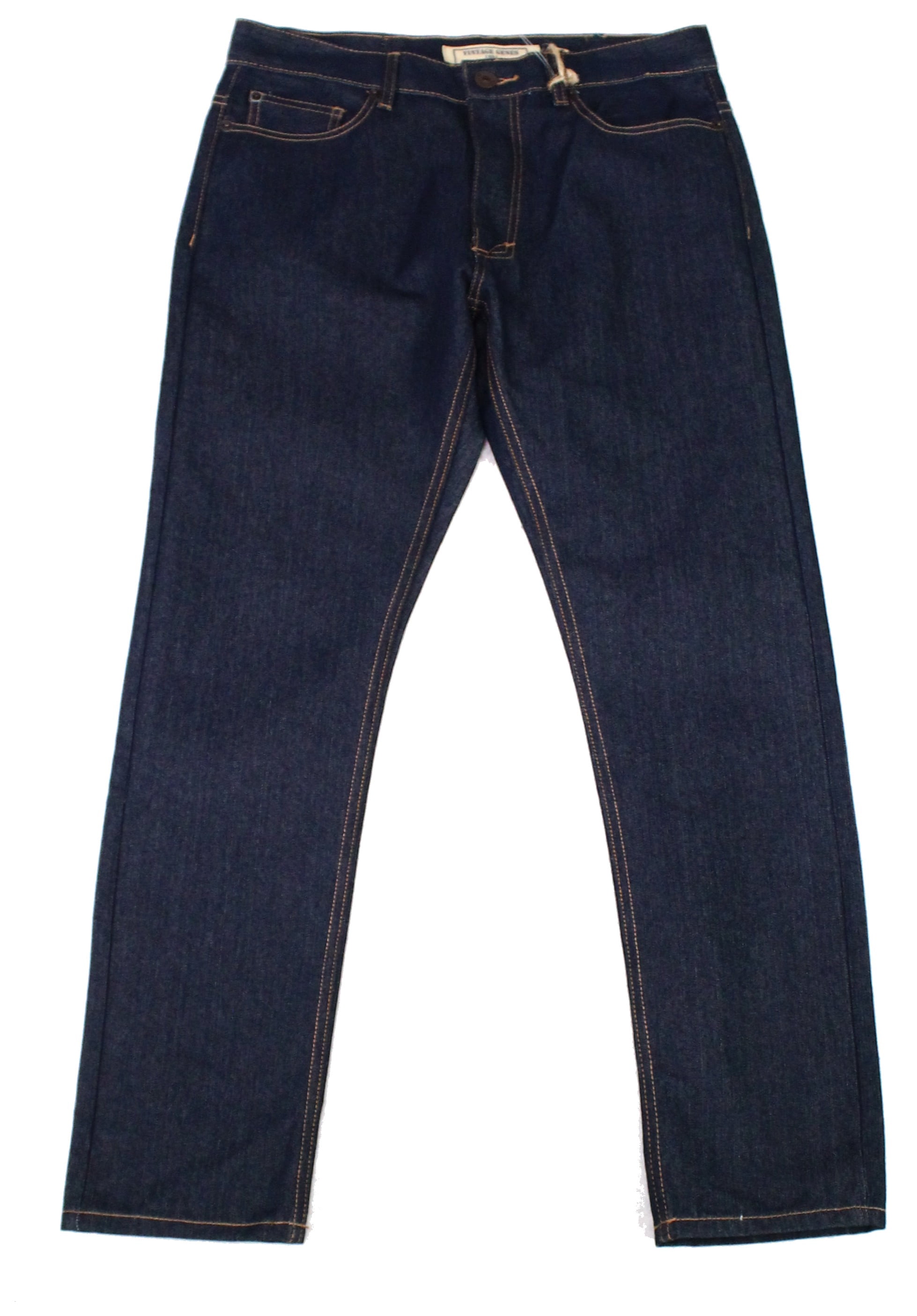 Vintage Genes Mens Jeans Rinsed Indigo 