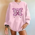 thumbnail image 2 of YFNNUP Womens' Breast Cancer Awareness Long Sleeve Sweatshirts Butterfly Graphic Sweatshirt Trendy Cute Sweatshirt 2024 Fall Casual Crewneck Pullover Tops., 2 of 4