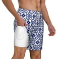 thumbnail image 3 of Balery Porcelain Chinaware Mens Swim Trunks Swim Shorts for Men Quick Dry Inseam Beach Shorts with Compression Liner Pocket-3X-Large, 3 of 9