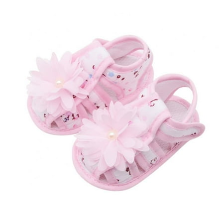 

Baby Girls Summer Lace Flower Sandals Infant Toddlers Anti-slip Soft Sole Bottom Walking Princess Shoes Moccasins First Walkers 0-18 Months