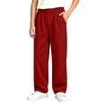 thumbnail image 6 of Boys Straight Leg Sweatpants, Fall Elastic Waist Loose Fit Sweat Pants, Casual Fleece Jogger Sports Trousers with Pockets, 6 of 7
