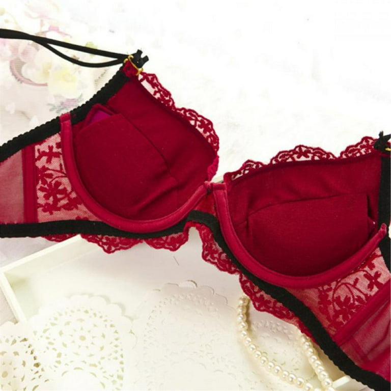 Bras Sets Young Woman Sexy Lingerie Set Lace Gather Adjustable Floral Bra A  B Cup Size 70 85 From Eggplant18, $44.85