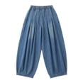 thumbnail image 5 of Womens Wide Leg Pants with Pocke Denim Jeans Slim Straight Pants, 5 of 5