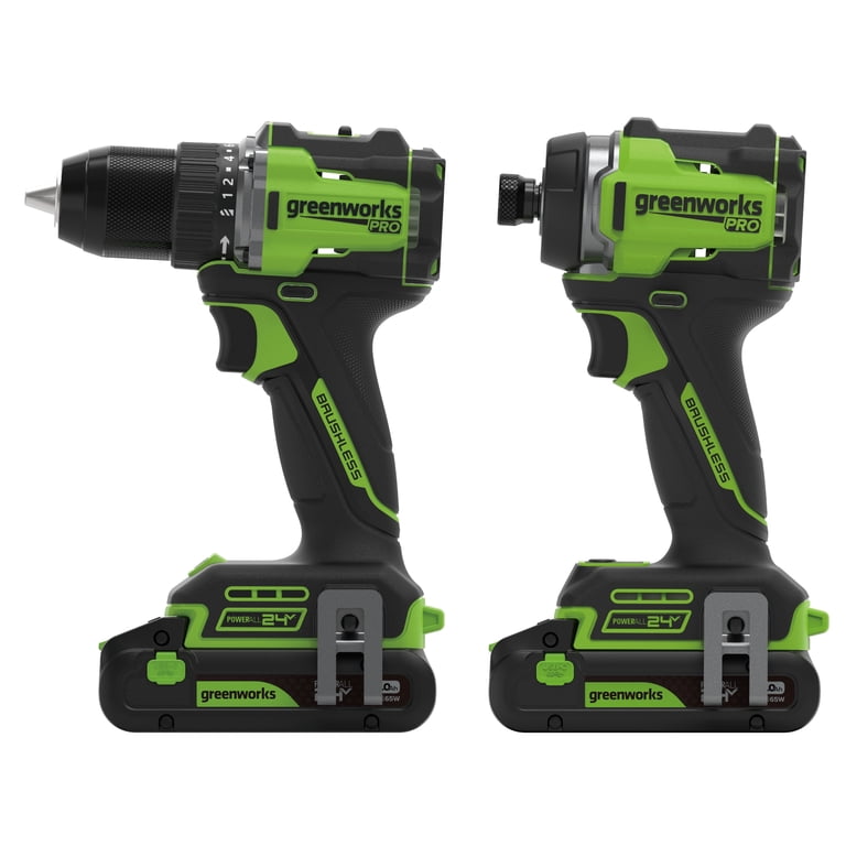 Greenworks Pro 24V 530 lbs Drill/Driver and 2,200 lbs Impact