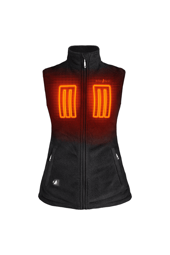 AH-TFVST-5V-W-B 5V Performance Fleece Battery-Heated Vest for Ladies - Black - M