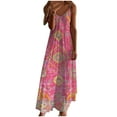 thumbnail image 2 of Women's Plus Size Dresses Under $10 Sleeveless V Neck Floral Print with Pockets Summer, 2 of 5