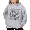 thumbnail image 5 of Touch Down Season Football Hoodie for Women & Teen Girls Cute Game Day Collage Sweatshirt Gray Hoodie Medium, 5 of 8