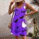 thumbnail image 2 of Vestido de Verano para las Mujeres Impresión de la Moda Bolsillo sin Mangas Cuello en V, Vestido Casual para la Playa Y Diario, 2 of 5