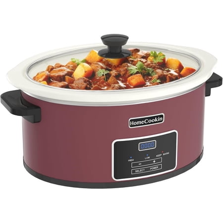 8qt Large Programmable Slow Cooker-Red