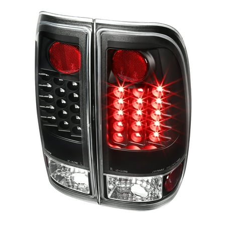 LED TAIL LIGHTS BLACK Made for and Compatible with 97-03 FORD F150