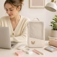 thumbnail image 6 of SUYOLL Beige Cartoon Bear Quilted Mesh Storage Pouch Organizer Cube Portable For Travel Toiletries Organization Saving Space, 6 of 6