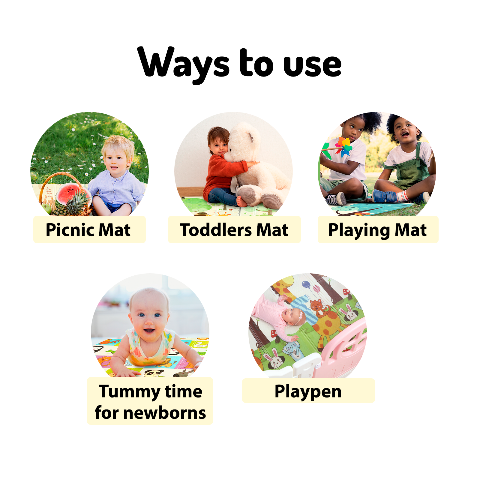 Piu Dino Soft Baby Mat 1.8 x 2 m | Double Side Animal Adventures