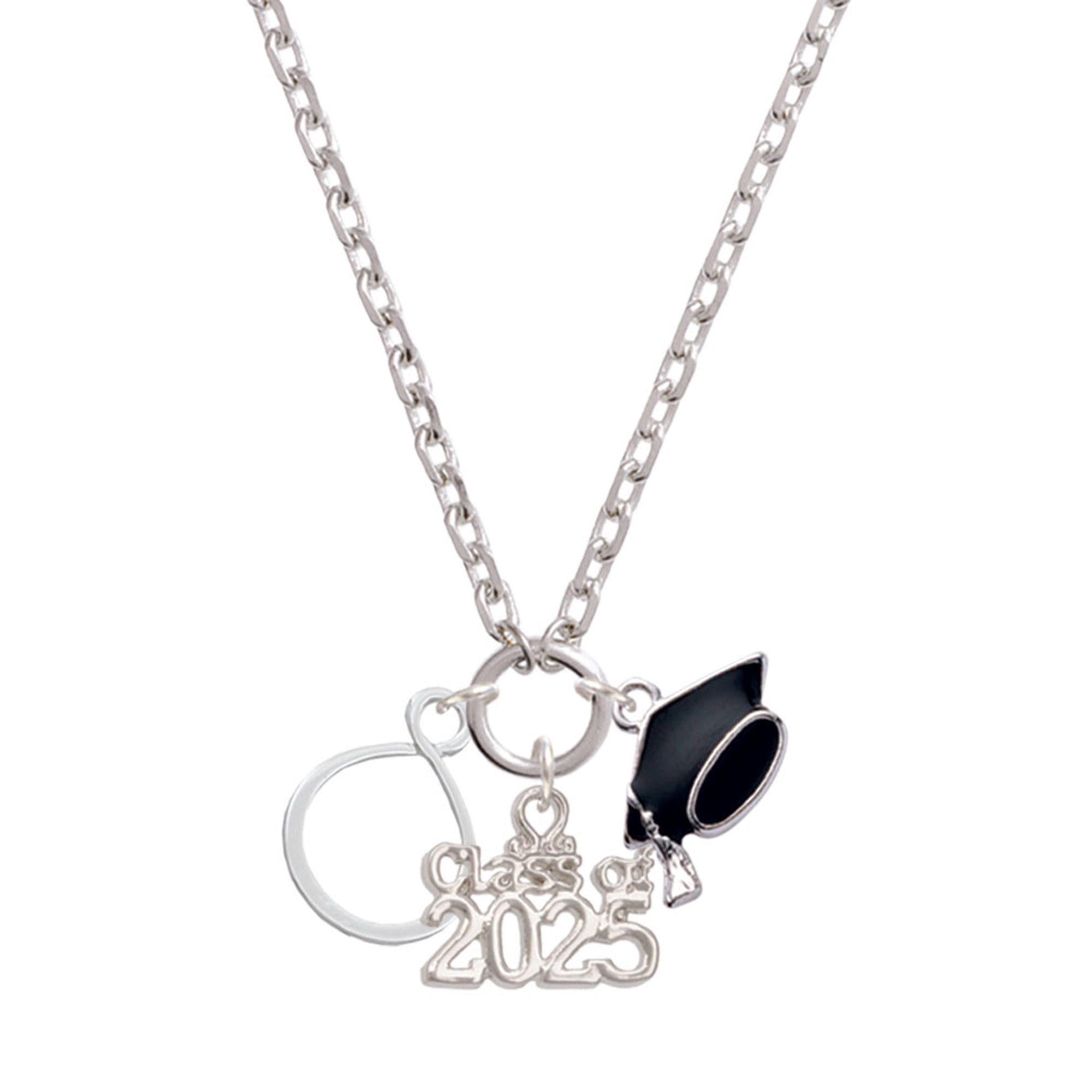 Delight Jewelry Silver-tone Infinity Loop - Silver-tone Class of 2025 Graduation Zoey Necklace, 28"