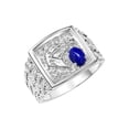 thumbnail image 4 of RYLOS Men's Rings 14K White Gold Rings Lucky Nugget Horse Head 6X4MM Oval Gemstone & Diamond Ring Lapis September Birthstone Rings For Men Size 12, 4 of 7