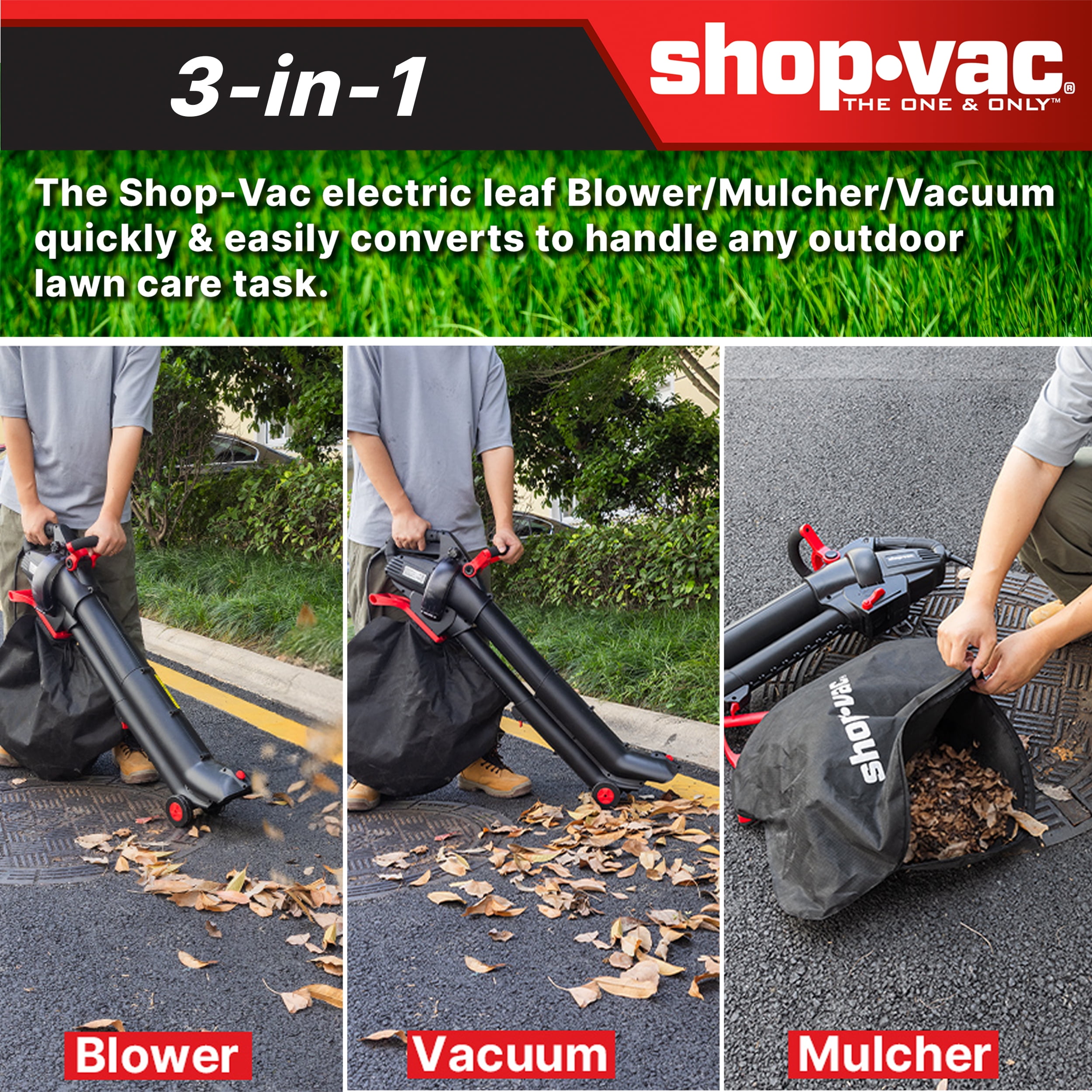 Shop-Vac 3-in-1 Electric Leaf Blower & Mulcher