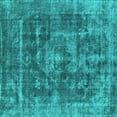 thumbnail image 1 of Ahgly Company Machine Washable Indoor Square Oriental Turquoise Blue Industrial Area Rugs, 7' Square, 1 of 4