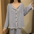 thumbnail image 4 of FAIWAD Women Pajamas Set Long Sleeve Button Down Sleepwear 2 Piece Long Sleeve Loung Nightwear, 4 of 7