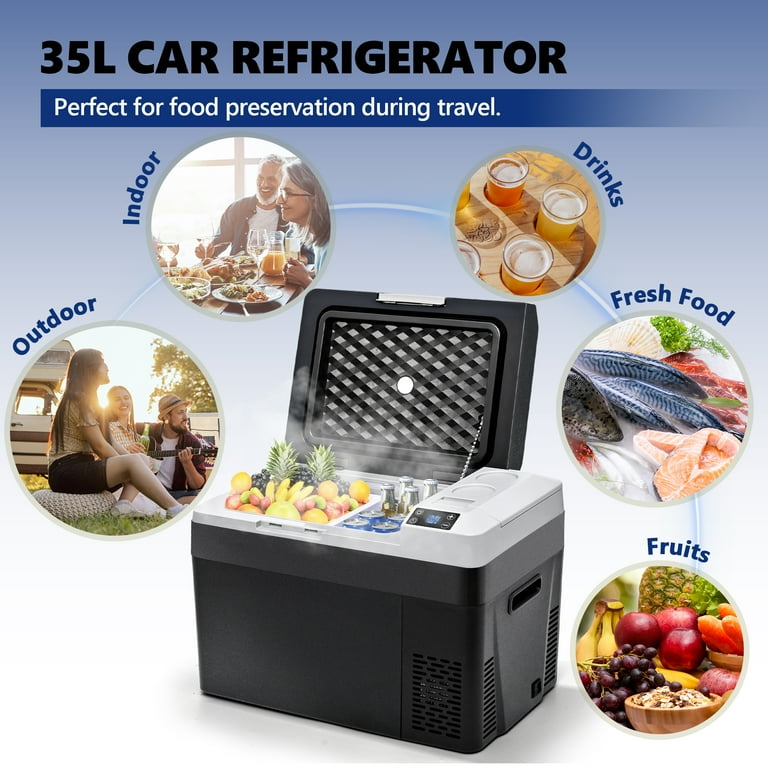 SIMZLIFE Car Refrigerator 12V Portable 32Qt Freezer Cooler