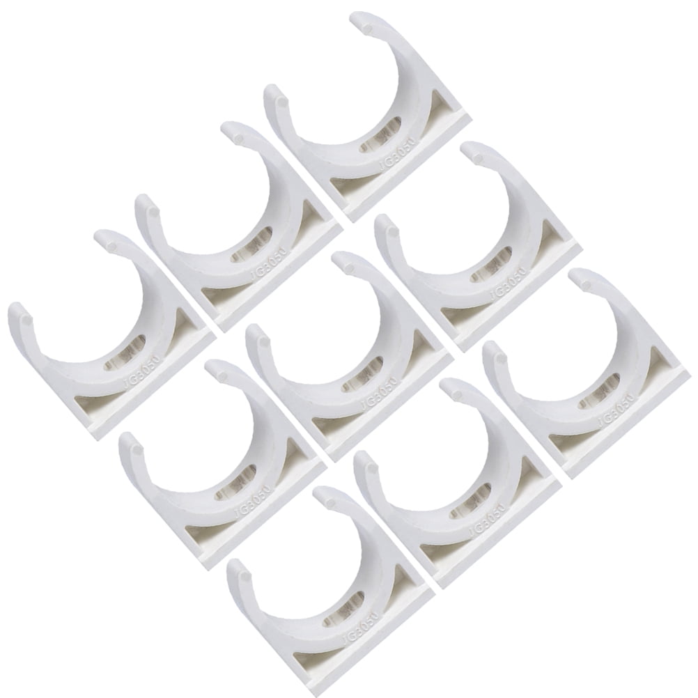 FRCOLOR 50pcs U Shape 32MM Clamp Fixed Support Riding Horse Clamp Clasp (White)