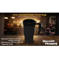 thumbnail image 4 of 14 oz. Insulated Plastic Travel Mugs - 10 pack - Black, 4 of 5
