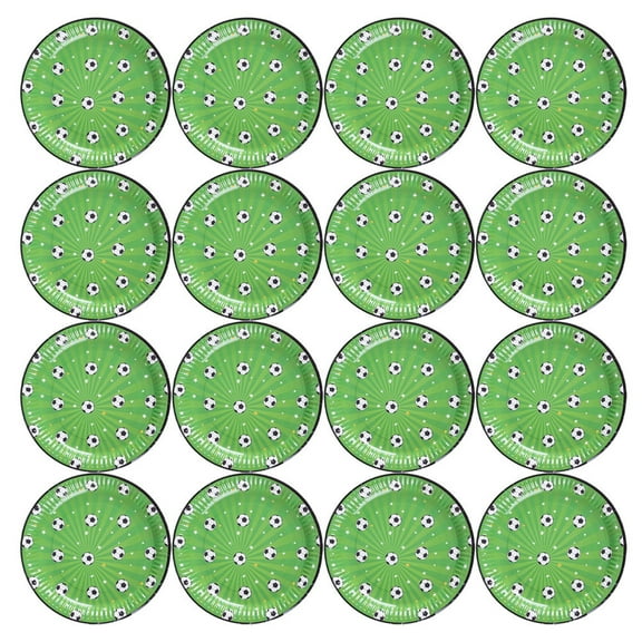 AURARMLET 16Pcs Football Themed Square Paper Plates for Party Supplies and Birthday Dessert