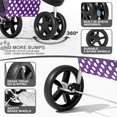 thumbnail image 4 of MoNiBloom 3 Wheel Folding Pet Dog Stroller, Foldable Lightweight Trolley with Storage Basket, Cup Holder and 360° Rotating Front Wheel for Small Medium Dogs, Purple with White Polka Dots, 4 of 15
