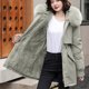 thumbnail image 3 of Chaquetas y abrigos casuales con capucha y manga larga para mujer, abrigo con bolsillo y cremallera, chaqueta larga de invierno de algodón con plumón y manga larga para mujer, 3 of 6