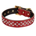 thumbnail image 1 of Collar para perro de cuero acolchado con diamantes de imitación Collar para perro de cristal personalizado de tamaño pequeño y mediano, 1 of 5