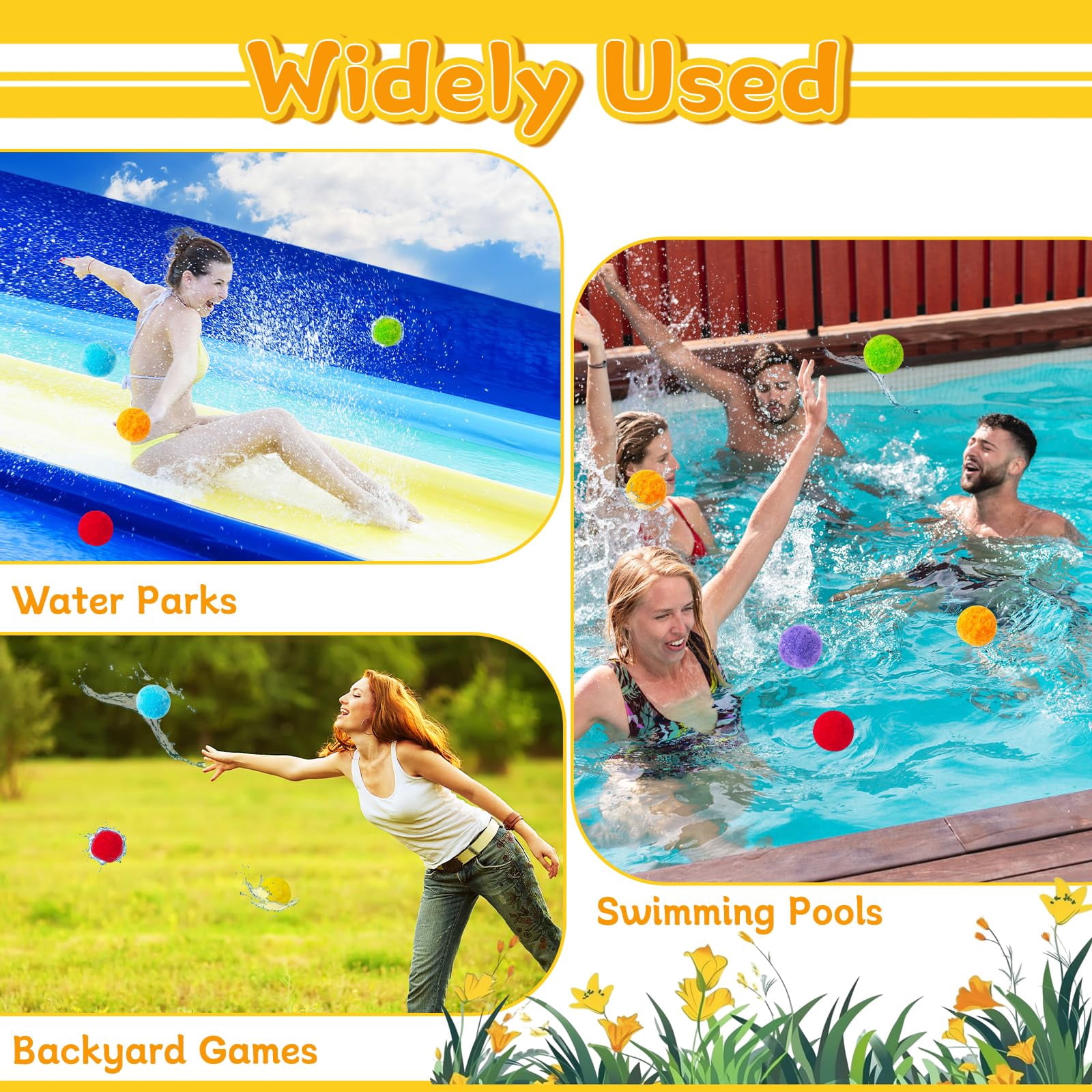 Reusable Water Balls 120 Pcs Outdoor Pool Beach Summer Games Toys